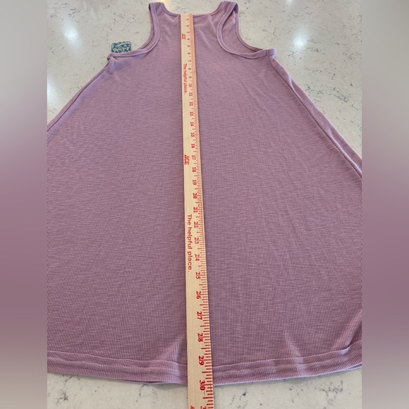 Free People FP Beach La Nite Tank Dress Swim Cover Up Lavender Ribbed XS NWT - Picture 11 of 13